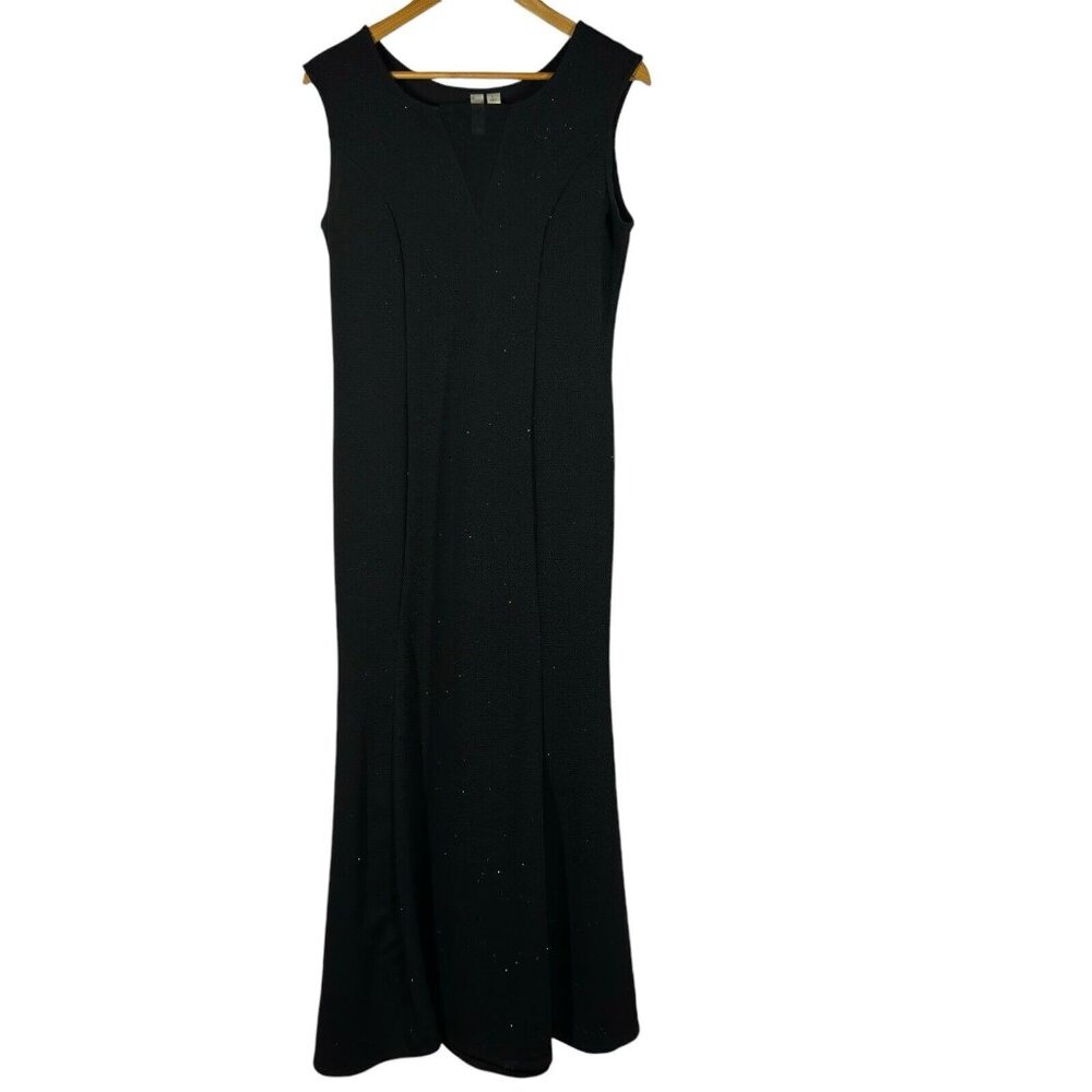 Tacera Women’s Dress Maxi Large Black W/Red Sparkle Whimsical Witchy Goth